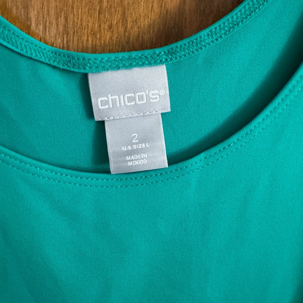 COPY - chico's brand tank top, jade green, stretchy, brand size 2 (L) - Picture 2 of 3